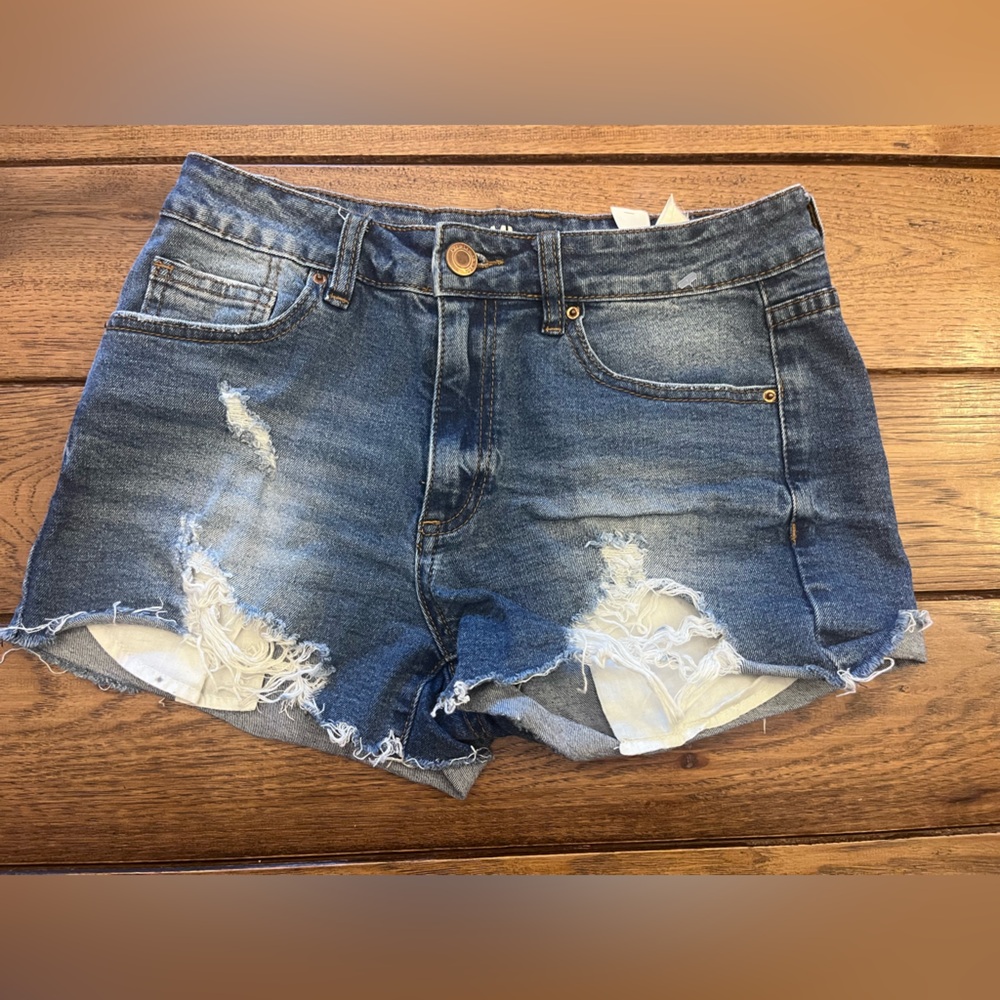 Miami Blue Distressed Jean Shorts